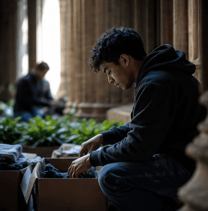 Jovem em acao pastoral